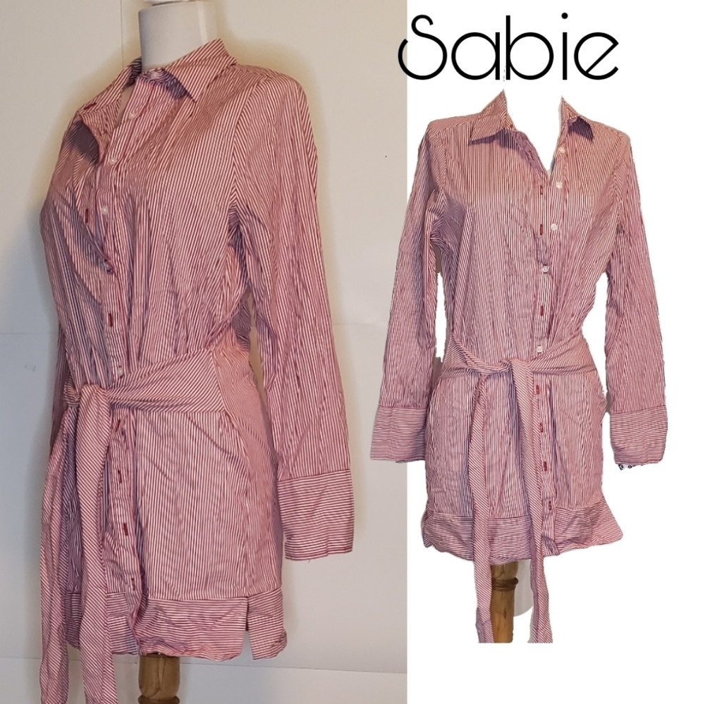 Sabie striped shirt dress. Sz Sm